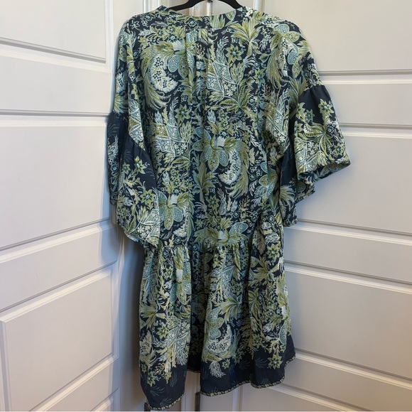 Anthropologie Blue and Green Floral Mini Dress - Picture 6 of 7